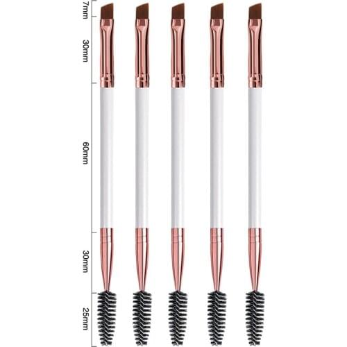 5pcs 2 in 1 Double Head Eyebrow brush+Eyelash brush Makeup Tools Cosmetic Brushes Eye lash Make up Brushes brochas maquillaje