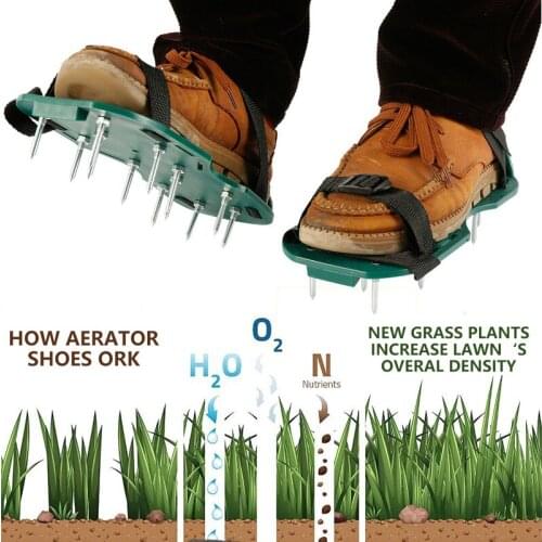 1 pair Lawn Aerator Sandals Gardening Floor Paint Self-leveling Cement Construction Nail Shoes Scarifier Grassland Ripper Tool