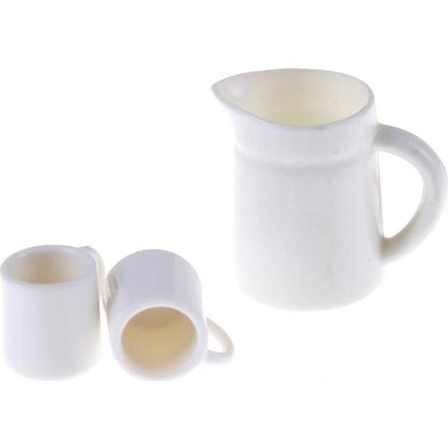 1pcs 1/12 Dollhouse Miniature Kitchen Cups Set Plastic Coffee Tea Cups Kitchen Toys Dollhouse Kitchenware for Children Kid