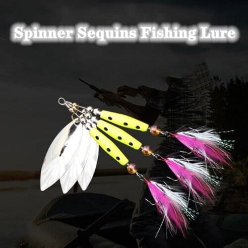 1pcs 10g/8.5cm Wobbler Bait with Feather Fishing Tackle for Bass Trout Perch Pike Rotating Spinner Sequins Fishing Lure