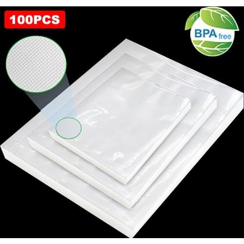 100pcs/lot Kitchen Food Vacuum Sealer Bags Bpa-free Packaging Bag For Food Storage Vacuum Packaging Machine Kitchen Accessories