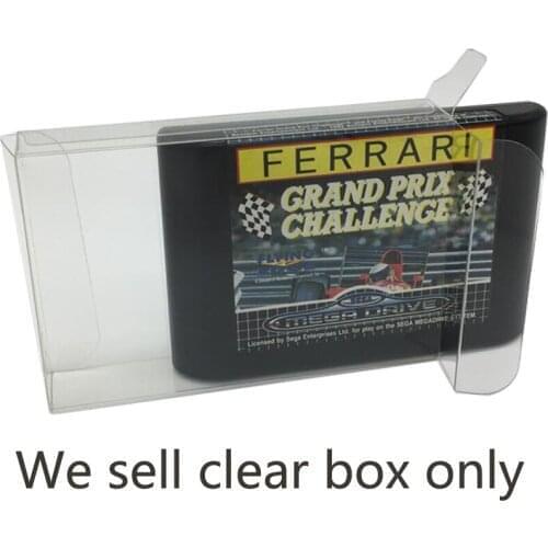 100 PCS a lot Transparent PET Display box Storage Case for Sega Mega Drive for MD& MD5th EU/ US version game Protective box