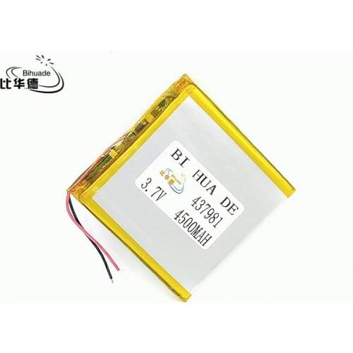 2pcs [SD] 3.7V,4500mAH,[437981] NTC;PLIB;polymer lithium ion / Li-ion battery for tablet pc;POWER BANK;CELL PHONE