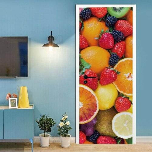 3D creative fruit door stickers wall stickers self-adhesive waterproof removable