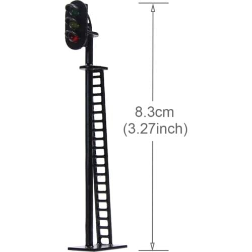 5pcs Model Railway Block Signals G/Y/R HO OO Scale 8.5cm 12V Led New JTD02 model traffic signal led lights ho scale