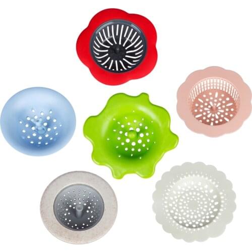 6pcs Kitchen tool cleaning kit Flower Filter Sink Strainer Stopper Shower Filter Bath Stopper Floor Drain Kitchen Accessories