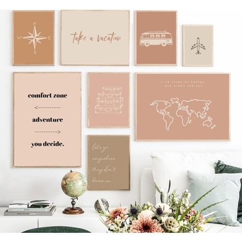 Rainbow Print Abstract Art Canvas Painting Life Travel Quotes Minimalist Gallery Wall Art Pictures Boho Posters Home Room Decor