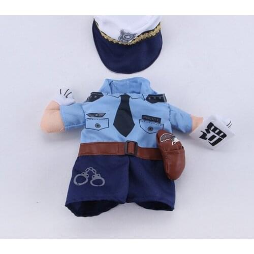 AHUAPET Pet Clothes Dog Winter Jacket Dog Costume Halloween Pet Police Cosplay Puppy Upright Puppy Dogs Cats Outfit Clothes E