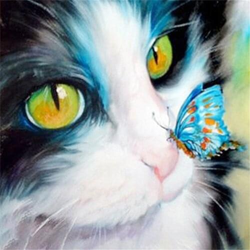 5D DIY Diamond Painting Soft Canvas Fat Buttock Full Round Drill Mosaic Cross Stitch Pattern Handmade Embroidery Cat