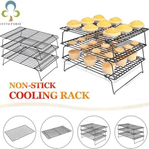 1/2pcs Stainless Steel Nonstick Cooling Rack Grid Baking Tray Biscuit/Cookie/Pizza/Bread/Cake Kitchen Baking Holder Shelf ZXH