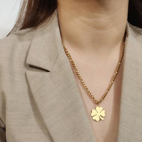 DOTIFI New Lucky Clover Necklace For Women Pendan Necklace Engagement Jewelry Gift