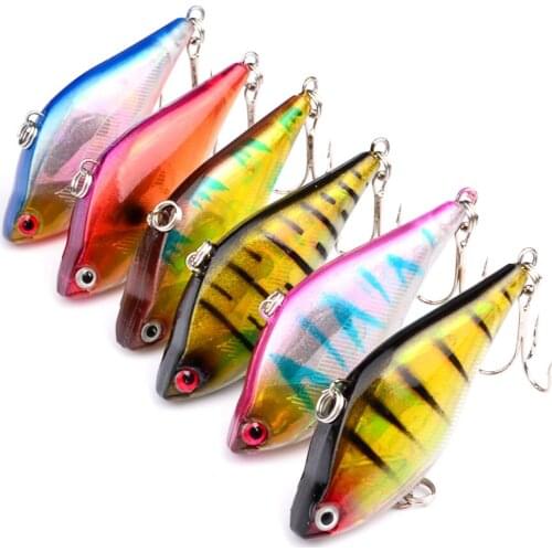 HiUmi 6Pcs New VIB lures 13.1g 6cm Crankbait Minnow Hooks Baits Water Vib Lure Fishing Tackle