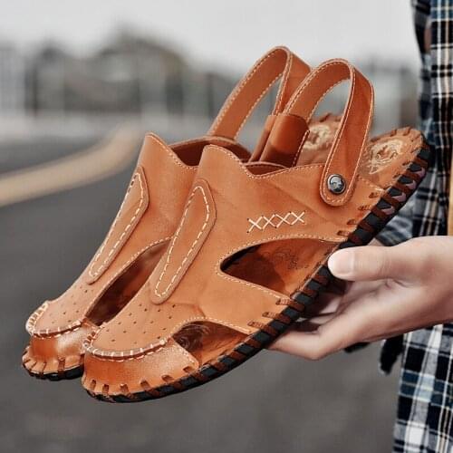 Hombre luxury samool for beach sandal para praia sandles sandales shoes geta slip male walking outdoor leather sandalhas men in