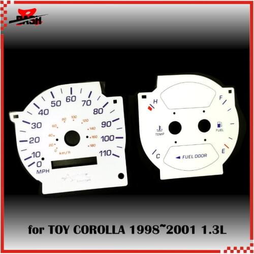 DASH EL Glow Gauge for COROLLA 1998 2001 1.3L Reverse White Face Blue Lighting 110 MPH No-PRM