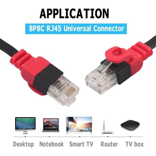 Ethernet Cable Flat Design CAT6 Network Cable RJ45 Lan Cable Patch Cord for PS4 Xbox Smart TV Router Switch Laptop 0.5m/1m/2m/5m