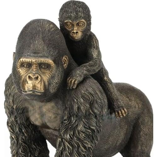 Willoni Cold Cast Copper Creative Decorative Ornaments Mother and Son of Animal Orangutan Childrens Birthday Gifts Factory Dir