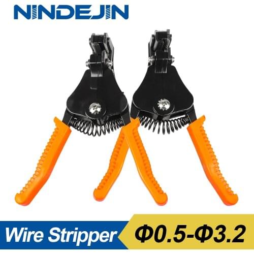 NINDEJIN automatic cable wire stripper cutter zinc alloy 0.5-3.2mm electric wire stripper tool decrustation pliers