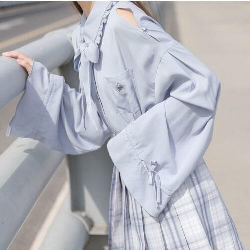 Girls strapless shirts student design sense niche tops 2021 early spring new girlfriends preppy style sweet kawaii Lace shirts