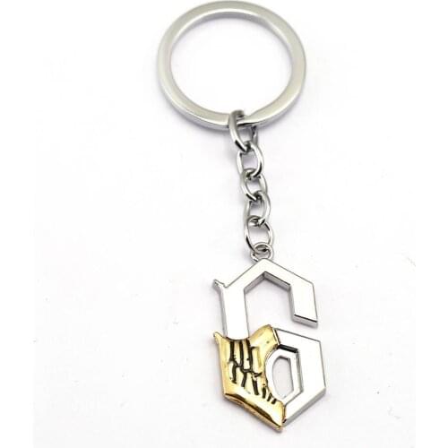 NEW Movie Jewelry Hot Anime BLEACH Series Alloy Silver Necklace Grimmjow Jeagerjaques Anime Jewelry Shape Six figure 6 Pendant