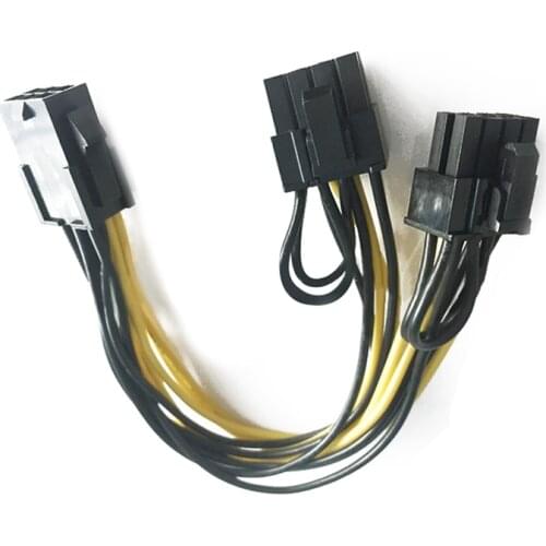 New PCI-E 6-pin to 2x 6+2-pin (6-pin/8-pin) Power Splitter Cable PCIE PCI Express JR Deals