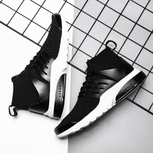 Shoes sport leisure leather mens sale mesh mens fashion men knitting informales casual para slip High hombre white Sneaker hot