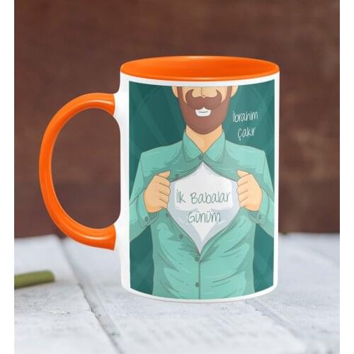 Personalized Fathers Day Themed Orange Mug Cup 18-362T