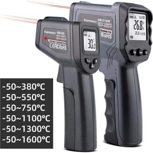 -50~1600 Degree Handheld Pyrometer Digital Infrared Thermometer Non-Contact Laser LCD Display IR Temperature Gun Instruments