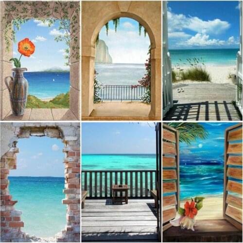 CHENISTORY Frame Painting By Numbers For Adults Window Scenery Coloring By Numbers Handmade Acrylic Paint For Home Decor