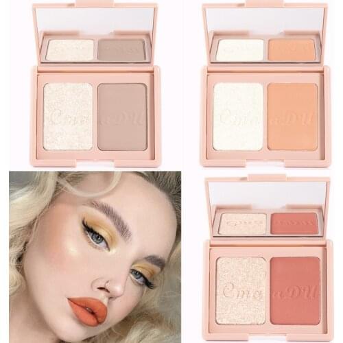 Blush Makeup Powder 2colors In 1 Face Blusher Blush Set Easy to Wear Cosmetics for FaceContour Palette Mineral Blush Kit