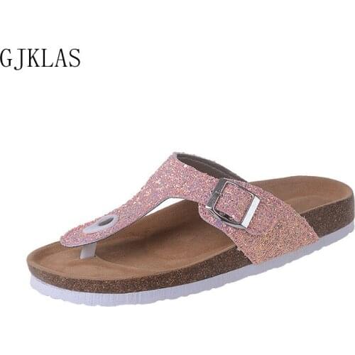 Flip Flops Women Shoes Big Size 44 Flats Summer Slippers Bling Fashion Flat Sliders Shoes Women Slipper Beach Shoes for Women