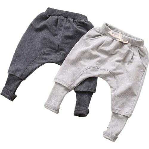 Boy Pants Kids spring autumn clothes Children pants for baby boys trousers girls harem pants grey black solid 2020 cotton cute