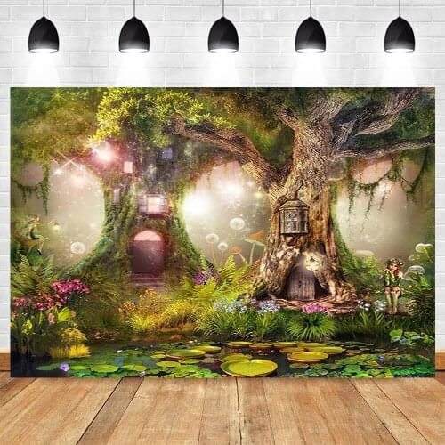 Fantasy Spring Forest Fairytale World Arched Tree Hole Baby Child Portrait Backdrop Photography Background For Photo Studio