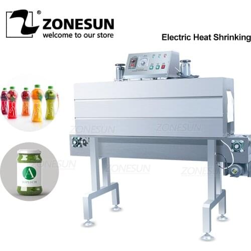 ZONESUN Automatic Electric PVC PP Film Heat Shrinking Machine Wine Bottle Sauce Cruet Label Shrink Machine Steam Packing Machine