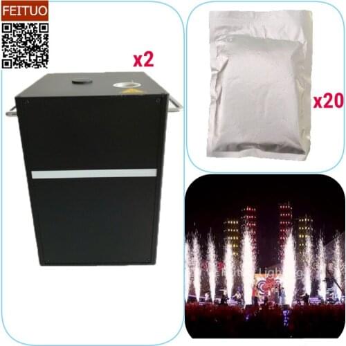 2pcs New 750w Spark Firework Fountain with 20 Bags Powder Sparkler Fireworks Indoor Wedding Fountain Fireworks