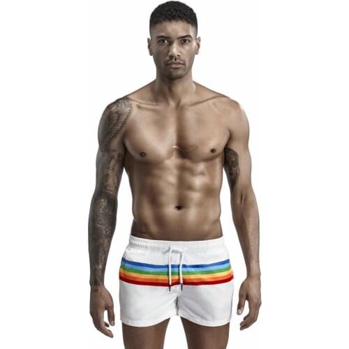 2021 Mens Swimwear Ainbow Stripes Swim Shorts Fashion Swimming Trunks Beach Board Shorts Quick Dry Running Sports Sea Surf Suits