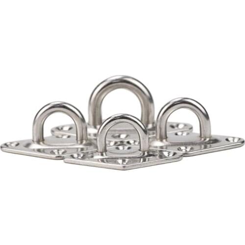 304 Stainless Steel Ceiling Wall Mount Hook Heavy Duty Anchor Eye Plate For Boat Yoga Swings Hammocks