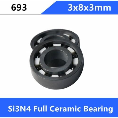 4/10pcs 693 Si3N4 full Ceramic bearing 3x8x3 mm silicon nitride Ceramic deep groove ball bearing 3*8*3mm