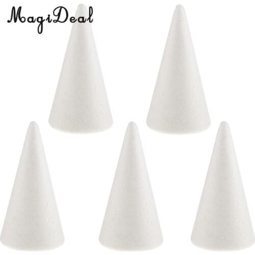 5pcs Cone Shaped Styrofoam Foam Craft Creative DIY Handmade Party Decoration