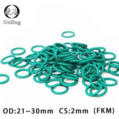 5PC/lot Fluorine rubber Ring FKM O ring Seal OD21/22/23/24/25/26/27/28/29/30*2mm Thickness Rubber O-Ring Seal Oil Gaskets Washer