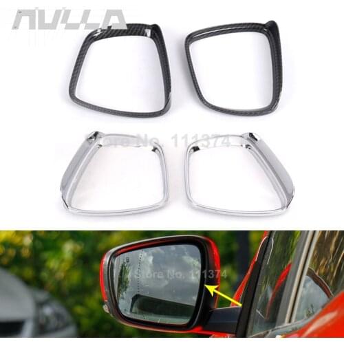 ABS Carbon Look Car Door Rearview Mirror Rain Eyebrow Frame Cover Trim For Renault Kadjar 2015 2017 2019 Decoration Accessories
