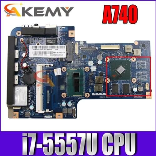 Akemy For Lenovo A740 All-In-One AiO 27 Inch Laptop Motherboard SR26E i7-5557U CPU 5B20H70382 ZAA50 70 LA-B031P Main Board