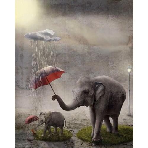 Diamond Painting Embroidery Full Round Drill Animal Picture Mosaic Accessories Paiting Elephant Wall Art Cross Stitch Kit Decor