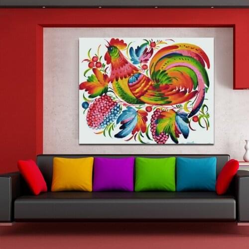 DIY colorings pictures by numbers with Chicken illustrations picture drawing Relief painting by numbers framed Home
