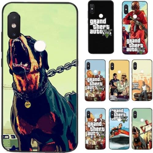 FHNBLJ Rockstar GTA 5 Grand Theft Auto Soft Phone Case for Xiaomi Redmi 5 5Plus 6 6A 4X 7 7A 8 8A 9 Note 5 5A 6 7 8 8Pro 8T 9