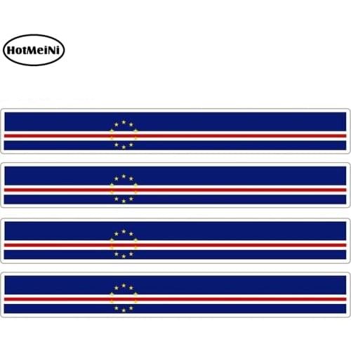 HotMeiNi 13cm x 1.7cm 4pcs Car Stripe Motorcycle Racing Flag Sticker Car Bumper Decal Bike Moto Tuning Cape Verde Car Stickers