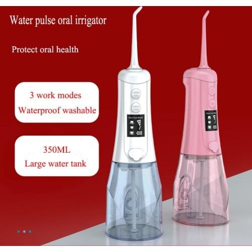 Rechargeable Water Flosser Portable Irrigator For Teeth Waterproof LCD Dental Cleaning Device Travel Oral Irrigator 2021 New