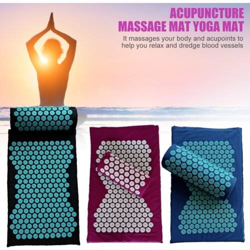 3pcs Massager Cushion Massage Yoga Pillow Mat Relaxation Relieve Stress Pain Lotus Acupressure Massager Cushion with Storage Bag