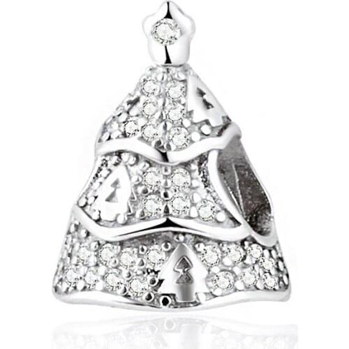 Fit Pandora Charms Bracelet Orignal 925 Sterling Silver Christmas Tree Charm Pendant Beads Women DIY Jewelry Berloque