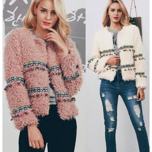 Fashion mixed color faux fur coat female autumn and winter new 2019 European and American popular hot hair coat