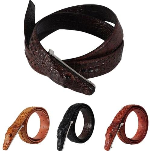 Fashion Genuine Leather Lifelike Buckle Pattern Men Belts Outdoor Waist Belt Waistband Belt For Trousers mens belt